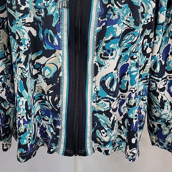 Christopher & Banks casual shacket watercolor print Women's Size MP - Picture 3 of 11